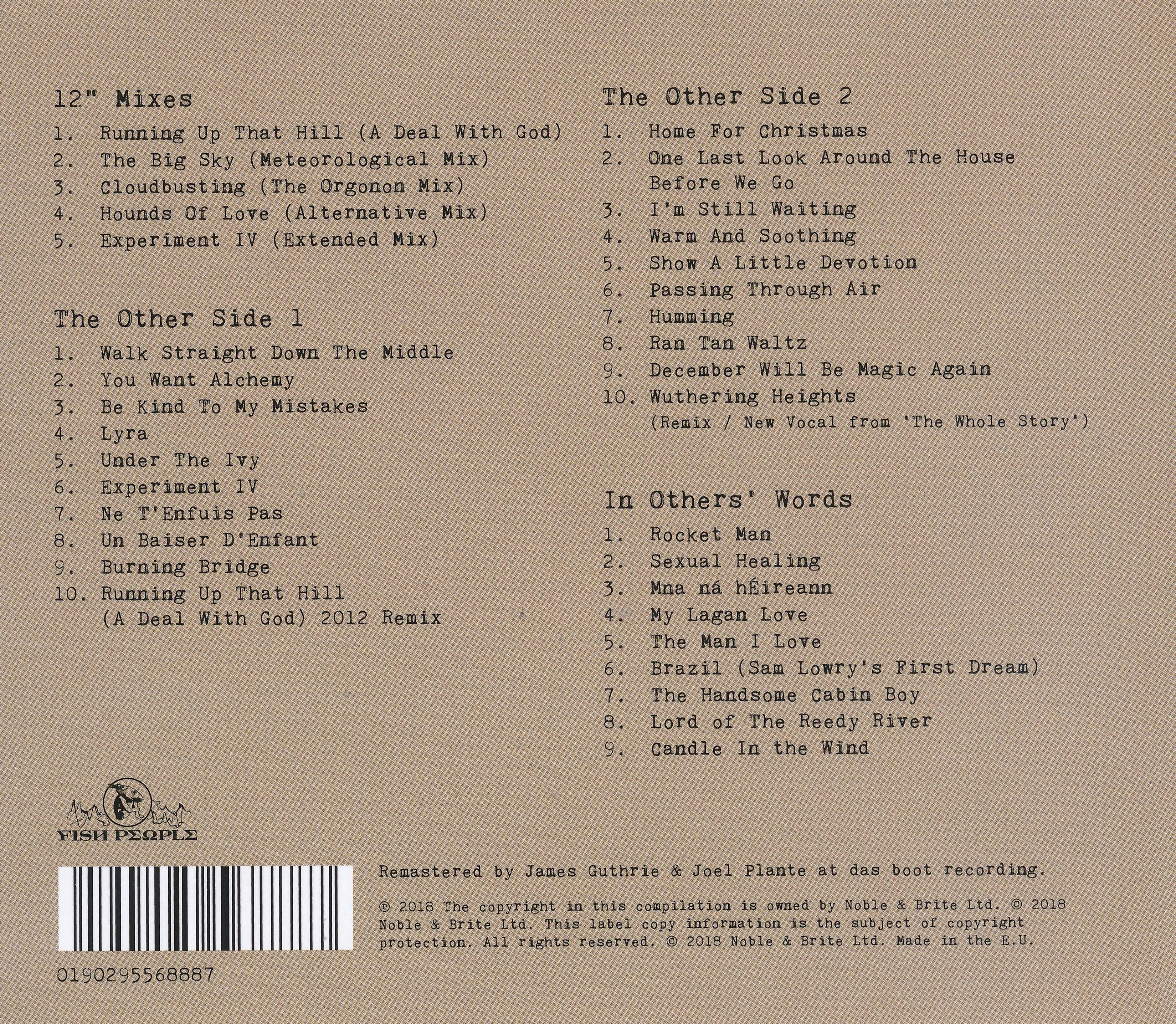 Kate Bush The Other Sides : Back | CD Covers | Cover Century | Over 1. ...